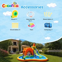 Parc aquatique gonflable sur le thème des dinosaures COCOFISH, château gonflable en tissu Oxford avec piscine pour les fêtes d'enfants