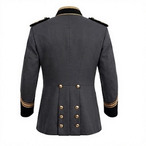 Veste Tunique Homme Vintage en Laine avec Broderie Dorée sur les Manches, Style Uniforme Historique à Simple Boutonnage - Product Image 2
