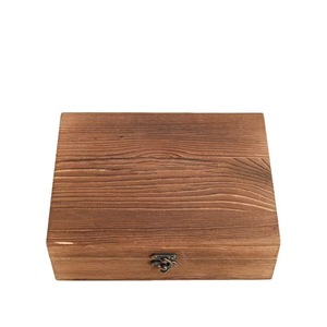 Wooden Square Storage <b>Box</b> 6 In High Flip Top <b>Lockable</b> Desktop Solid Wood Tea <b>Jewelry</b> <b>Box</b> - Product Image 5