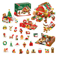 Kit de construction maison en pain d'épices 816 pièces, compte à rebours de Noël, avec 24 mini-modèles quotidiens et 4 scènes de fêtes, coffret cadeau - Meilleures ventes
