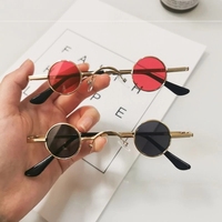 Lunettes de soleil classiques rétro pour femmes, rondes, décoratives, polarisées, monture en métal pour hommes, verres transparents teintés