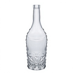 Bouteille de spiritueux en verre facetté sur mesure de luxe 700 ml, bouteille d'emballage pour brandy, <span class=keywords><strong>cognac</strong></span> et alcool, transparente et sculptée - Product Image 2
