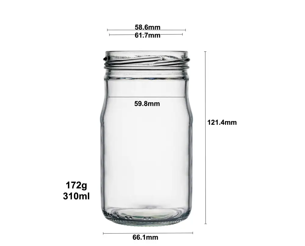 Emballage de haute qualité alimentaire personnalisé 300ml bouteille de lait ronde transparente en verre alimentaire café en poudre bocal en verre emballage