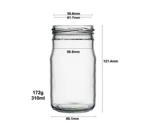 Berlin Packaging High Quality Food Grade Customized 300ml Clear Round Milk Glass Bottle Food Coffee Powder Glass Jar Packaging