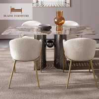 Chaises de salle à manger modernes et simples en tissu avec dossier de luxe Vente en gros de meubles de salle à manger pour villa, hôtel et restaurant