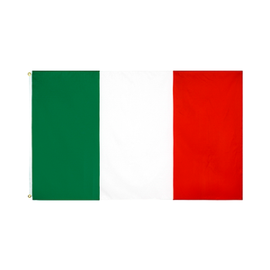 Poliéster personalizado de alta calidad de 3X5Ft con ojales de latón Color vivo y encabezado de lona a prueba de decoloración Bandera italiana de doble costura - Product Image 1
