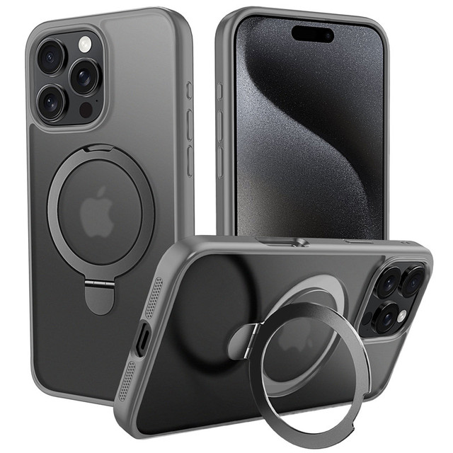 Premium Design Magnetic Phone Case with Metal Holder for iPhone 15 Pro Max TPU PC Phone Cover for iPhone 16 Plus 16 Pro Max