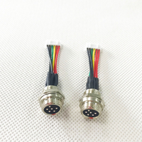 Connecteur adaptateur personnalisé étanche IP67 M12 2 4 5 17 broches A S Code femelle pour montage sur panneau jst molex Hirson avec câble d'interrupteur