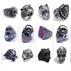 Wholesale Ready to Ship Stainless Steel Biker Skull Silver <b>Rings</b> for Men Jewelry Supply Casting Skeleton Finger <b>Ring</b> - Product Image 3