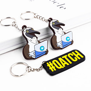 Porte-clés PVC personnalisé Bracelet en perles de silicone Porte-clés en caoutchouc Accessoire cadeau souvenir 3D souple - Product Image 3