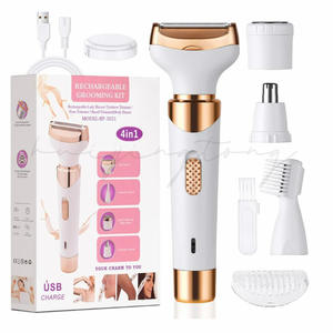 Epilator pembersih rambut elektrik 4 dalam 1, pisau cukur penghilang alis dan hidung tahan air cukur ketiak - Product Image 1