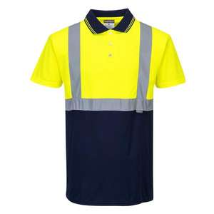 PORTWEST-Polo azul marino Amarillo/azul de dos tonos de alta visibilidad S479YNRS-EAN 5036108142453 ROPA DE TRABAJO DE 2017 - Product Image 1