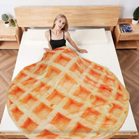 Digitaldruck decke heiß rund Polyester Pizza Coral Flanell decken weiche Burrito-Klimaanlage Bedruckte Decke
