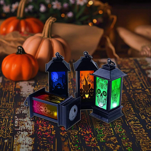 2025 Halloween plástico LED colorido gradiente calavera linterna calabaza luz nocturna Navidad faro 14*5CM - Product Image 6