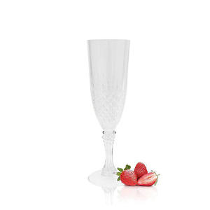 Verres à vin jetables roses transparents sans BPA avec tige, verres à flûtes à <span class=keywords><strong>champagne</strong></span> en plastique avec diamant pour la fête de mariage de Noël - Product Image 6