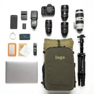 Fábrica Custom Travel Waterproof Camera Backpack Canvas Dslr Camera Bag Fotografia Camera Backpack