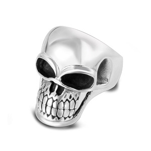 Men's Punk Skull <b>Ring</b> <b>Titanium</b> Steel SA866 Skeleton Design Fashion Jewelry Gift - Product Image 1
