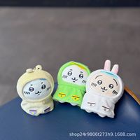 Boneka Gantungan Kunci Seri Jas Hujan ChiiKawa, Figurine Plush, Hiasan Gantung Tas Ransel, Boneka