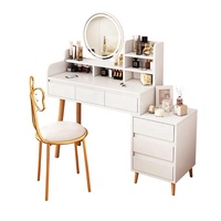 Meubles de chambre à coucher, coiffeuse de maquillage, ensemble de coiffeuse moderne et Simple avec miroir éclairé