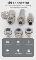 Connecteur M12 circulaire étanche industriel IP68, mâle/femelle, 3, 4, 5, 6, 8, 12 broches, pour câble