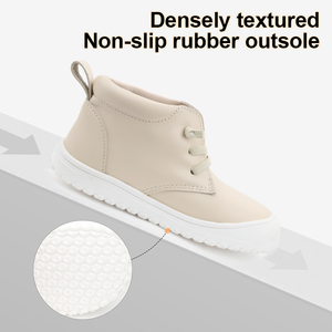 Baskets classiques minimalistes zéro goutte pieds nus pour enfants chaussures de marche à bout large antidérapantes en cuir véritable PVC léger - Product Image 4