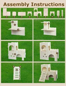 Cage de refuge pour hamsters-une <span class=keywords><strong>cabane</strong></span> <span class=keywords><strong>en</strong></span> bois pour hamsters et autres petits animaux, équipée <span class=keywords><strong>d</strong></span>'une échelle <span class=keywords><strong>d</strong></span>'escalade - Product Image 3