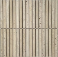 Kit cannelé en travertin beige Mosaïque en marbre Kat pour dosseret Carreaux de cuisine