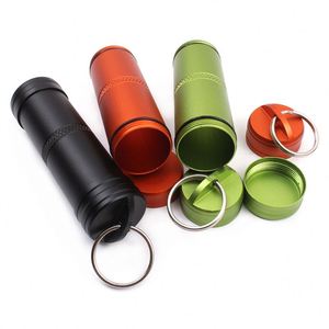 Wholesale Metal Pill Organizer, <b>Boxes</b> Keychain <b>Waterproof</b> Pill <b>Storage</b> Capsule Bottle <b>Storage</b> Keyring/ - Product Image 2