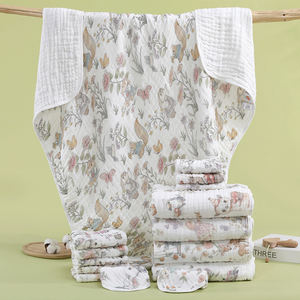 Usine personnalisée bambou coton bébé couverture douce mousseline nouveau-né Swaddle 6 couches pépinière <span class=keywords><strong>serviette</strong></span> de bain jeter couvertures pour filles et garçons - Product Image 1
