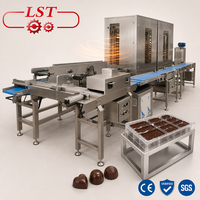 Chaîne de production de chocolat automatique à dose unique avec machine à mouler, chauffage et déposeur de chocolat, à vendre