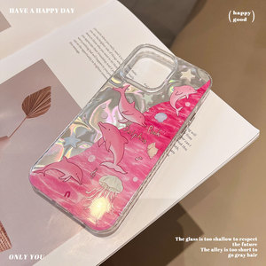 Capa Premium Pink <span class=keywords><strong>Dolphin</strong></span> para iPhone 17, com Design de Ondas Aquáticas para Proteção Aprimorada Contra Quedas - Product Image 2