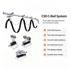 ระบบราง C30 สำหรับสายไฟแบบแบนชนิด Festoon สำหรับจัดการสายไฟและสายควบคุมของเครนเหนือศีรษะ - Product Image 1