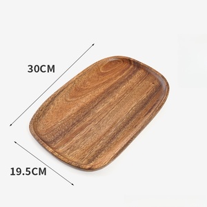 Assiette plate classique en bois massif durable avec couleur naturelle originale, forme irrégulière pour la vaisselle d'hôtel et de restaurant, écologique - Product Image 6