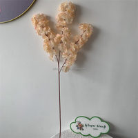 B-140 foncé Champagne Sakura plafond décor fleur soie fleurs de cerisier Faux Branches longues tiges Sakura fleurs artificielles