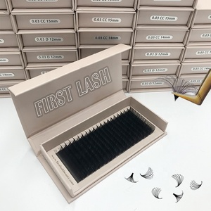 Bandejas de pestañas de fibra Pbt de alta calidad <span class=keywords><strong>C</strong></span> <span class=keywords><strong>D</strong></span> Cachemira esponjosa Cachemira mate oscuro Volumen Suministros de extensión de pestañas individuales - Product Image 2