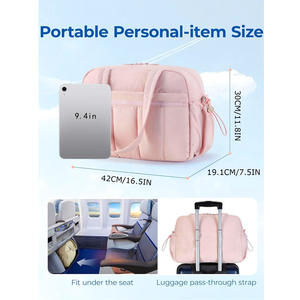 Sac de voyage extérieur personnalisé de grande capacité, séparation sec/humide, multi-couches, plissé, en coton, sac à main tendance, style nylon - Product Image 2