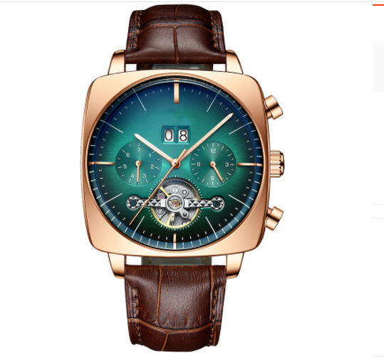 Custom Chronograph Skeleton Tourbillon Automatic Mechanical Movement  Moon Phase Men's Watch