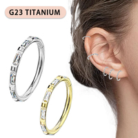 Anneau de Clicker de Segment de Septum G23, 1.2mm, 1.0mm, Bijoux en Titane, Acier, Anneau de Nez, pour Femme et Homme, 1 Pièce