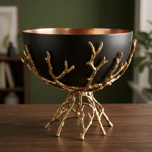 Bol à fruits vintage en laiton, écologique, pour fêtes et supermarchés, avec logo couleur personnalisé, pour cuisine et table à manger, 27 cm, WB INC - Product Image 3