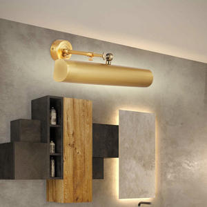 Lámpara de pared <span class=keywords><strong>LED</strong></span> moderna nórdica, Faro de <span class=keywords><strong>espejo</strong></span> de cobre dorado, baño, inodoro, pasillo, foco de pared, luz de sala de estar - Product Image 6