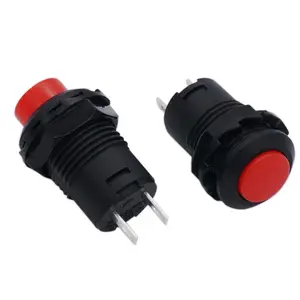 DS427 Red 12mm Round Horn On Off Switch 2PIN Self-Reset 3A 125vac 1.5A 250vac Plastic Momentary Push Button Switches