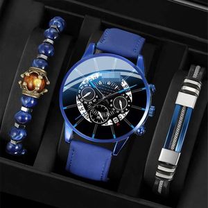 Montre-bracelet décontractée pour homme avec calendrier, design trois yeux, style mode, et ensemble bracelet pour homme - Product Image 1