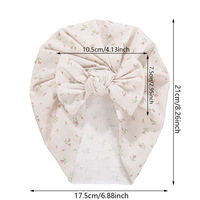 Accessoire capillaire pour enfants en satin de style européen et américain, avec grand nœud imprimé à fines rayures, et bonnet doux pour bébés protégeant les points sensibles