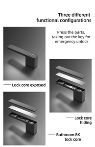 מנעול דלת בלתי נראה פנימי, מנעול חד צדדי, מנעול דלת אקולוגי מינימליסטי לבן - Product Image 4