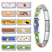 Bracelet modulaire DIY en acier inoxydable, style dessin animé, connectable, long, mignon, créatif, multifonctionnel, tendance et minimaliste