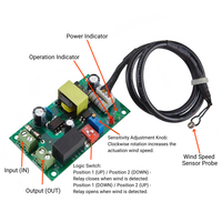 Capteur de débit d'air alimenté par courant alternatif, capteur de vitesse de vent réglable, haute sensibilité, contact SPDT, système de surveillance des filtres de ventilateurs de conduits CVC