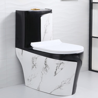 WC monobloc en céramique moderne chinois à double chasse, noir mat, ensemble cuvette et siège