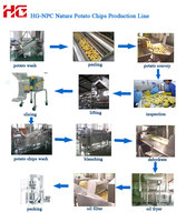 Machine à frites de pommes de terre fraîchement frites à grande échelle HG, ligne de production automatique de chips de pommes de terre