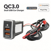 Chargeur de voiture double USB intelligent à charge rapide QC3.0 pour Honda Odyssey 2006-2008