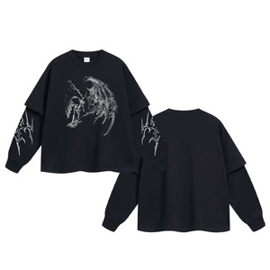Nouvelle Collection Automne 2026 – <span class=keywords><strong>T</strong></span>-shirts <span class=keywords><strong>Homme</strong></span> Manches Longues Effet Deux Pièces, Coupe Ample Imprimée, Sous-Vêtement Décontracté pour <span class=keywords><strong>Homme</strong></span> - Product Image 5